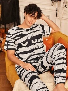 Provexi Provexi Halloween Mummy Print Men's Loungewear - Multicolor - View 1