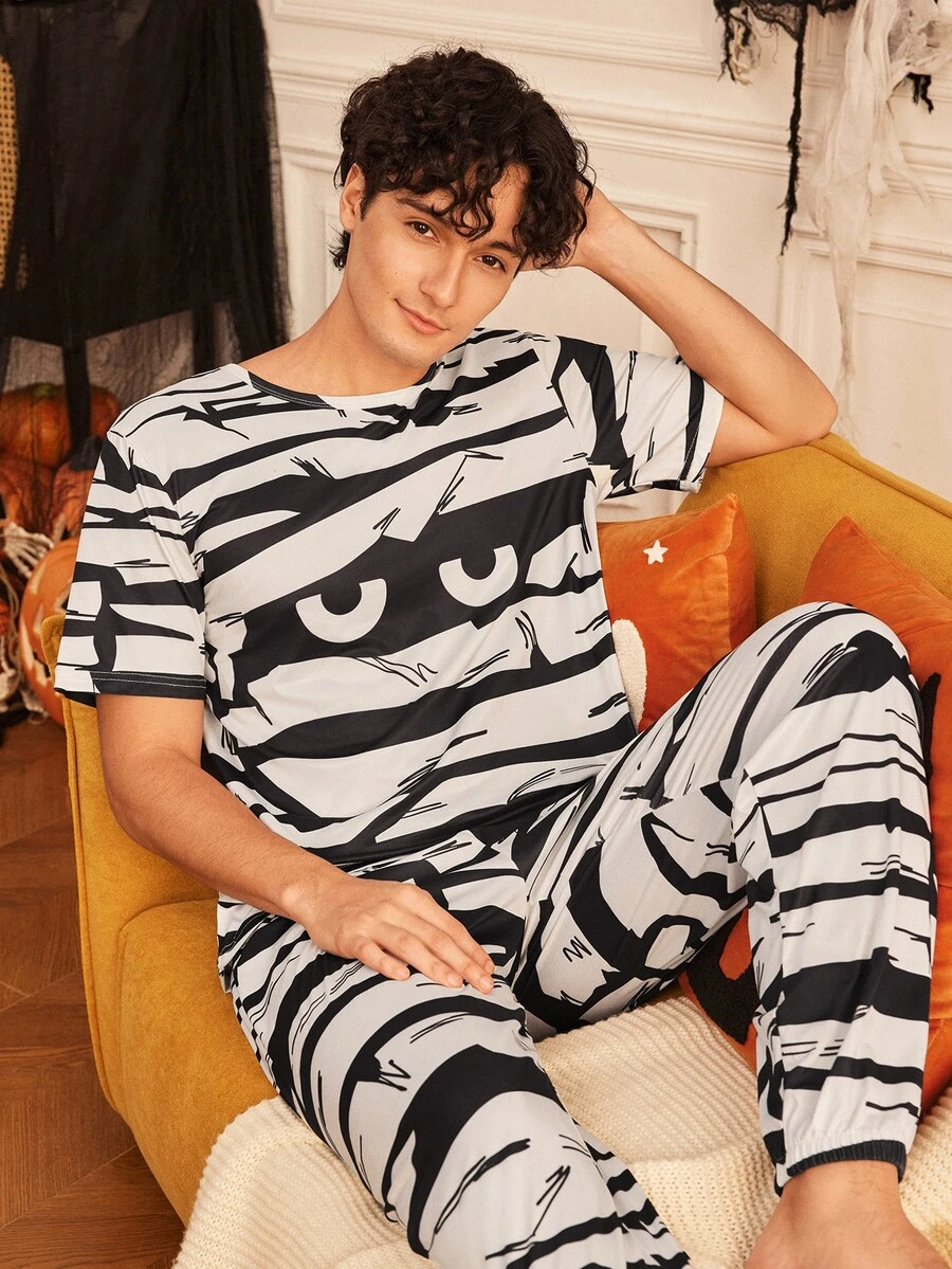 Provexi Provexi Halloween Mummy Print Men's Loungewear - Multicolor - View 1