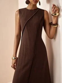 Zivah Women's Fashion Vacation Dress For Daily Wear - Rust Brown - View 12
