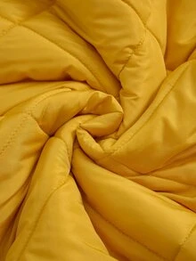 Rusticease Plus Size Women Solid Color Casual Versatile Winter Padded Coat - Yellow - View 5