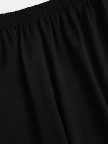 Sweetra New Waist-Cinching Top And High-Waist Straight-Leg Pants 2 Pieces Set, Suitable For Commuting And Street Wear - Black - View 4