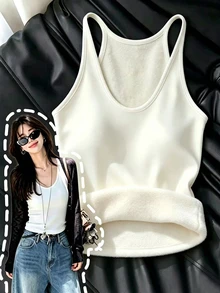 Resyla Women's Simple Versatile Plush Vest For Daily Wear - White - View 5