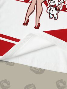 Betty Boop x SHEIN Women's Digital Print Round Neck Short Sleeve Casual Versatile T-Shirt - White - View 6