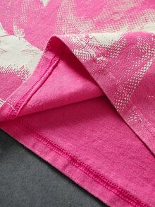 ROMWE MEN Street Life Men's Summer Casual Angel Print T-Shirt - Hot Pink - View 6