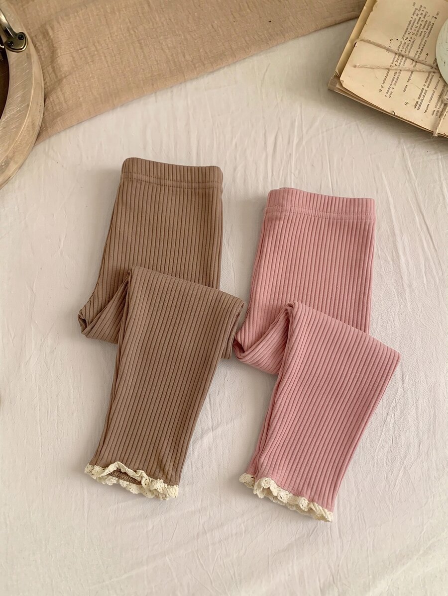 SHEIN 女嬰休閒百搭修身長款冬季長褲 - 彩色 - 查看 1