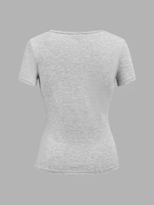 SHEIN EZwear 3件組女款純色V領短袖休閒T恤 - 彩色 - 查看 7
