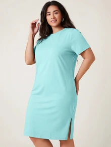 SHEIN BASICS 大碼休閒晚餐約會女款夏季洋裝套裝 優雅休閒女裝 - 薄荷綠 - 查看 5