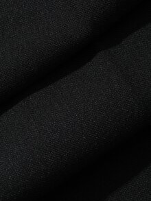 Dazy Plus Semi-Elastic Waist Solid Color Casual Fun Commute Versatile Office Wear Long Pants - Black - View 7