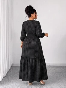 Elenzga Plus Size Women's New Elegant 1920 Vintage Casual Vacation Daily Cool Fabric Fresh Print Short Sleeve Autumn Dress Tea Party Brunch Black And White - Black - View 2