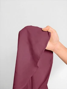 SHEIN Essnce 大尺碼休閒百搭純色側開衩襯衫 秋季 - 中紫紅色 - 查看 7