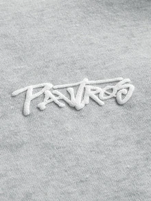 PAVTROS Men's Letter Patch Airplane Buckle Design Hoodie - Grey - View 2