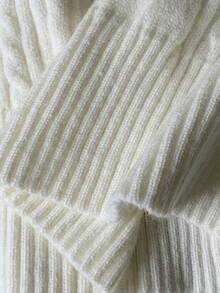 Feyla Women's Solid Color Long Sleeve Knit Cardigan And Camisole Knit Dress Elegant Set - White - View 7