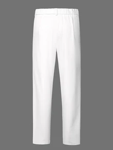 Manfinity Mode Men's Solid Color Straight Leg Casual Commuter Dress Pants - White - View 2