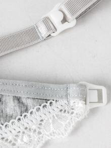 Moonlight&Mama Maternity Simple Lace Trim Bra - Grey - View 4
