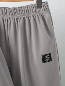 SHEIN 青少年男孩拼色寬鬆長袖連帽衫套裝，冬季，街頭風，畢業，返校 - 灰色 - 查看 5