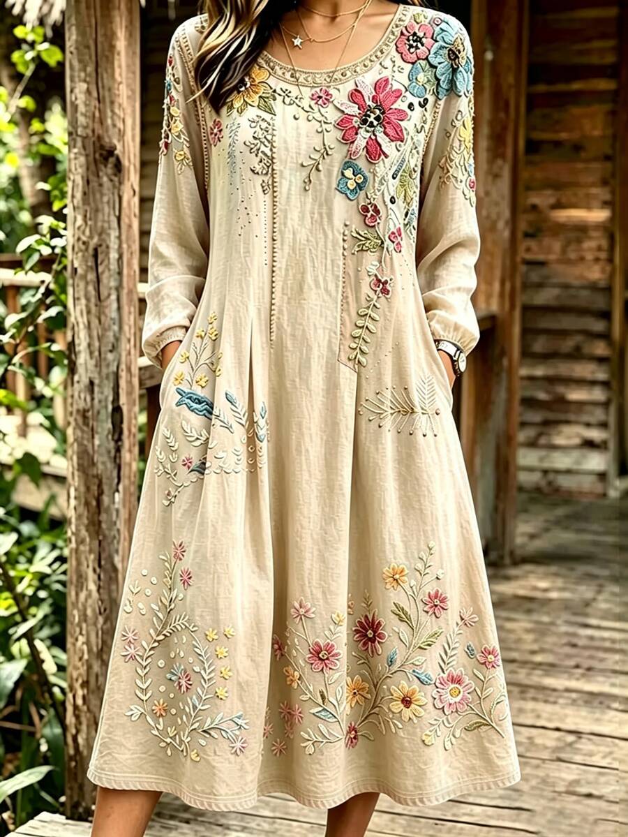 Selamara Gaun Liburan Kasual Wanita Motif Bunga - MultiWarna - View 1