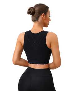 SHAPORA 1 áo ngực định hình phối ren 1 cái - màu đen - Xem 3