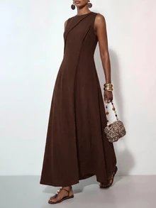 Zivah Women's Fashion Vacation Dress For Daily Wear - Rust Brown - View 3