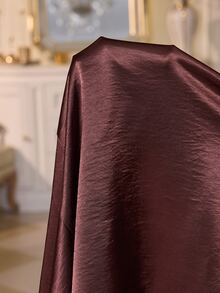 LuxeNights Minimalist Solid Color Satin Lapel Pajama Set, 2 Pieces - Coffee Brown - View 7