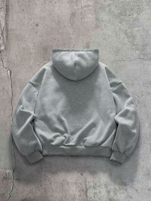 AXEPEAK 男士拼色連帽衛衣與運動長褲套裝 - 淺灰色 - 查看 6