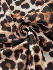 SHEIN Women's New Leopard Print Long Sleeve Fitted Maternity Dress Fall - Coffee Brown - View 7