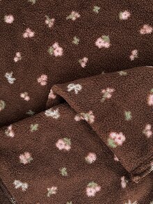 SHEIN Women's Maternity Brown Floral 3-In-1 Warm Jacket – Winter - Brown - View 7
