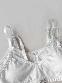 SHEIN Tween Girl Casual Daily Versatile Comfortable Solid Color Bra Blind Box 6pcs Randomly Send 2pcs - White - View 4