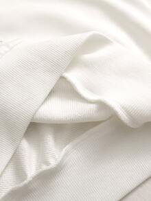 Lalippa New American Vintage Half-Zip Polo Collar Printed Sweatshirt - White - View 5