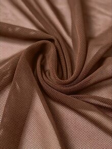 Poshavie Poshavie Gaun Maxi Bodycon Jala Berkerut Ukuran Plus untuk Wanita, Gaun Pesta Koktail Jala Transparan Rajut Patchwork Berkerut, Gaun Malam Elegan Pas Ramping untuk Wanita Berlekuk - Coffee Brown - View 7
