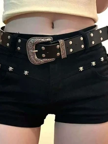DAZY 女款休閒百搭日常穿著口袋短褲 - 黑色 - 查看 3