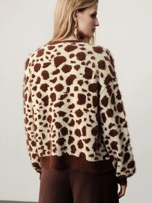SHEIN Autumn/Winter Fashion Faux Mink Knit Sweater 2 Pieces Set - Multicolor - View 3