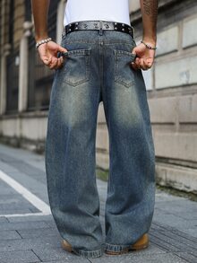 Major Grit Herrars avslappnade mångsidiga vardags- och resejeans i denim med fickor - Ljusgrå - Visa 3