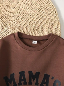 SHEIN 青少年女孩復古時尚百搭休閒日常穿搭 秋冬款，適合外出 - 鏽棕色 - 查看 4
