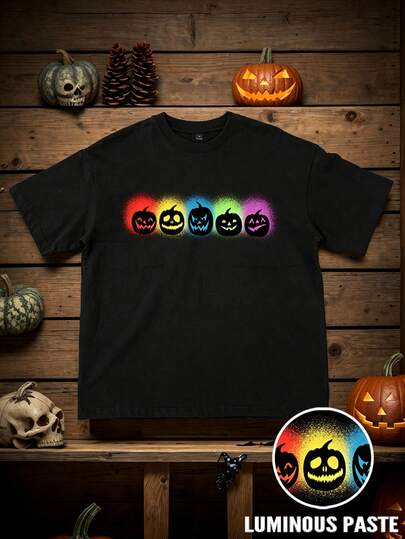 Manfinity Hypemode Men's Halloween Pumpkin Print T-Shirt