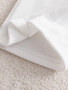SHEIN Vacaura 1件女童運動長褲，時尚簡約純色，適合日常穿著，適用秋冬季 - 白色 - 查看 3