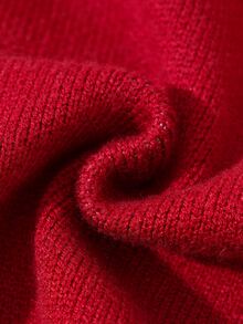 SHEIN Tween Girls' Autumn New Clothing, Round Neck Loose Cute 3D Heart Pattern Sweater - Red - View 6