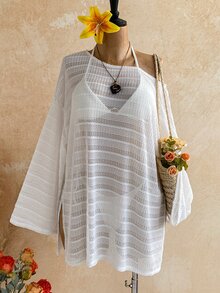 Soleia Women's Solid Color Casual Versatile Daily Wear Top - White - View 3