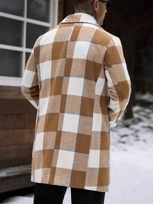 Manfinity CasualCool Men's Plaid Button-Up Long-Sleeve Coat, Autumn And Winter Style. - Multicolor - View 2