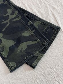 Elamini 女款休閒百搭日常穿著水洗牛仔喇叭牛仔褲 - 彩色 - 查看 4
