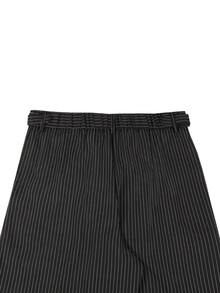 Manfinity Mode Men's Black Striped Suit Pants, Light Business Casual Loose Fit Fashion Versatile Long Pants - Black - View 6