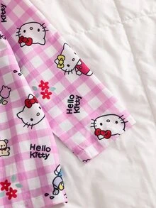 HELLO KITTY AND FRIENDS | SHEIN Setelan Pakaian Santai 2 Potong untuk Anak Perempuan, Motif Kartun Cetak Penuh, Musim Semi, Gugur, dan Musim Dingin - Berwarna merah muda - View 7