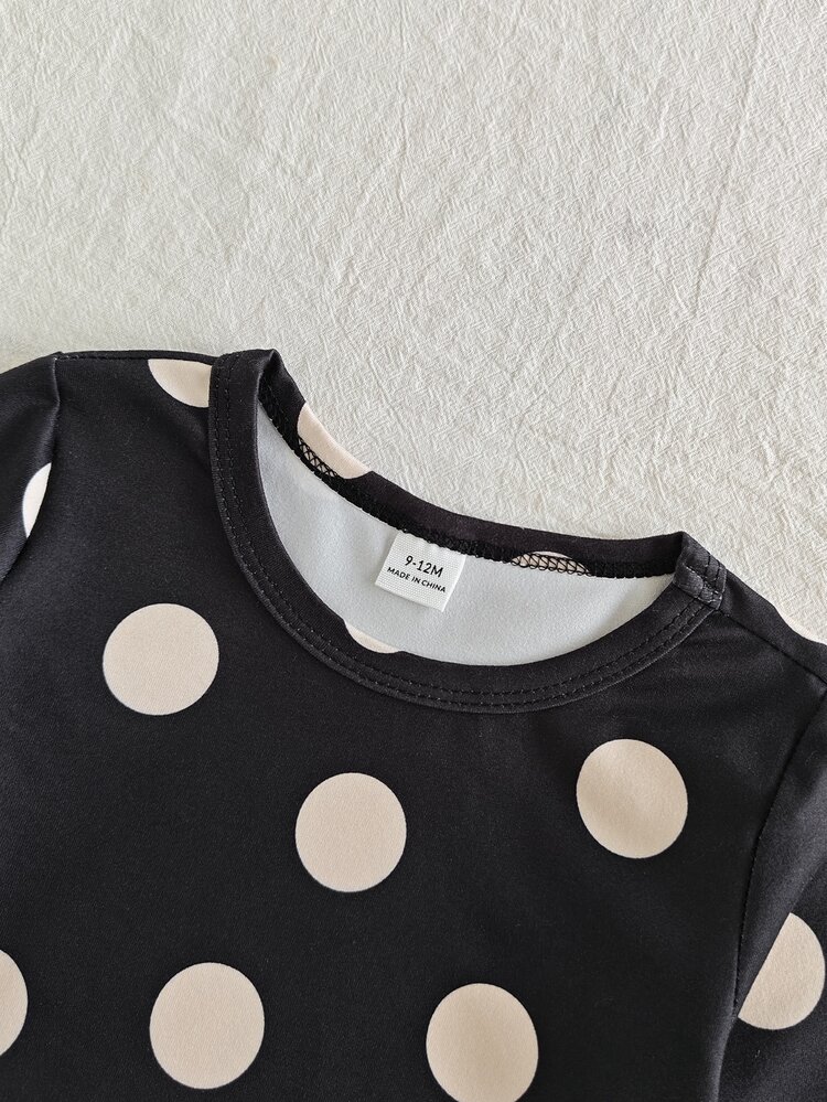 SHEIN 3pcs Girls Autumn Letter Print Slim Fit Long Sleeve T-Shirt Sweet Casual Versatile All-Match Outfit Set - Black and White - View 4