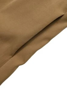 Glimmora Plus Size Women Solid Color Casual Party Dress - Khaki - View 8