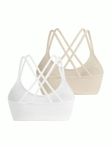 SHEIN Cheerettes 2件組女款素色休閒日常運動內衣 - 彩色 - 查看 4
