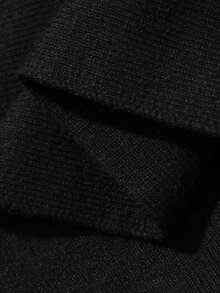 FRIFUL Women's Autumn Contrast Collar Waist-Cinching Ribbed Short Sweater Dress Long Sleeve Tops - Black - View 8
