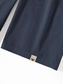 Manfinity Roghcode Men's Plus Size Casual Loose Fit Shorts - Navy Blue - View 6
