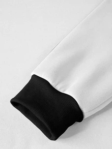 BATMAN X SHEIN Manfinity EMRG Sudadera de manga larga para hombre con logo de murciélago, contraste negro & blanco, insignia en la cabeza - Multicolor - Ver 4