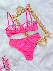 SHEIN 浪漫刺繡內衣套裝 2件組 - 彩色 - 查看 2