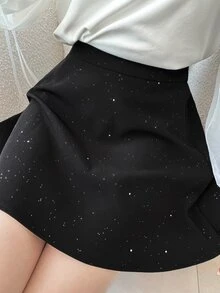 FRIFUL Women's Autumn Bowknot Decor Short Skirt - Black - View 7