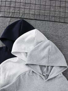 SHEIN 6件組青少年男孩白色秋季圖案街頭風返校2件式連帽衫與長褲套裝 - 彩色 - 查看 7